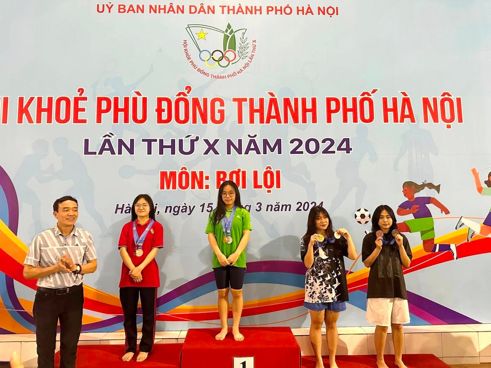 522 vận động viên học sinh Hà Nội thi đấu môn Bơi tại Hội khoẻ Phù Đổng