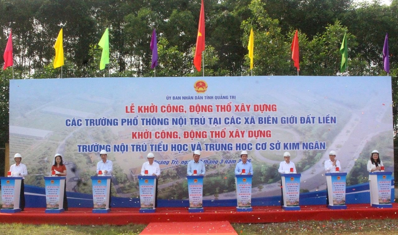 Quảng Trị khởi công, động thổ xây dựng 11 trường nội trú liên cấp TH và THCS ở các xã biên giới